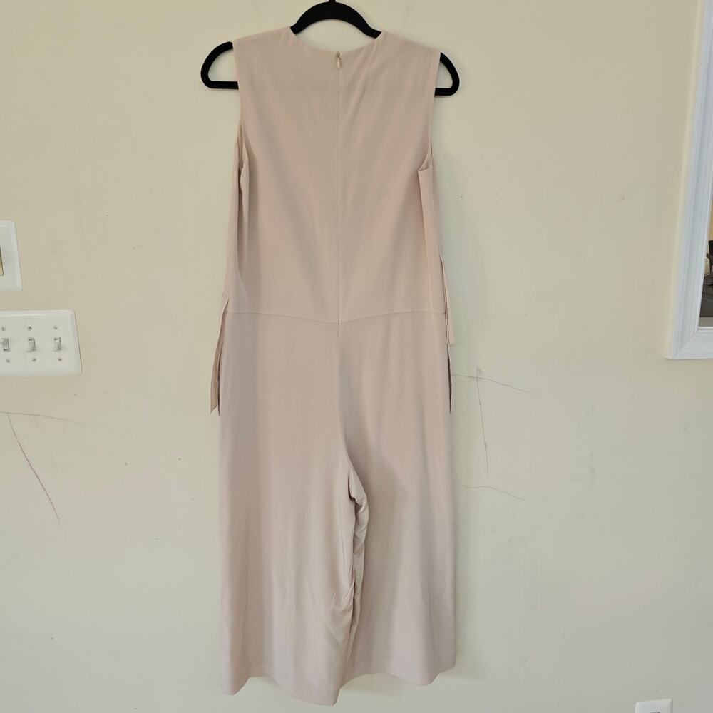 Tibi Silk Ruffle Jumpsuit Culotte Cream Sleeveless Pleated Women's Size 4 - Picture 3 of 8